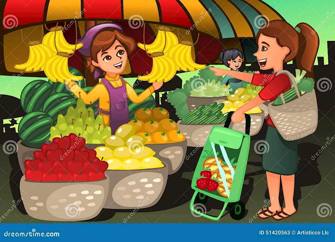 Продавец овощей мультяшные