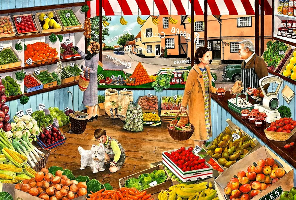 Продуктовый магазин в живописи