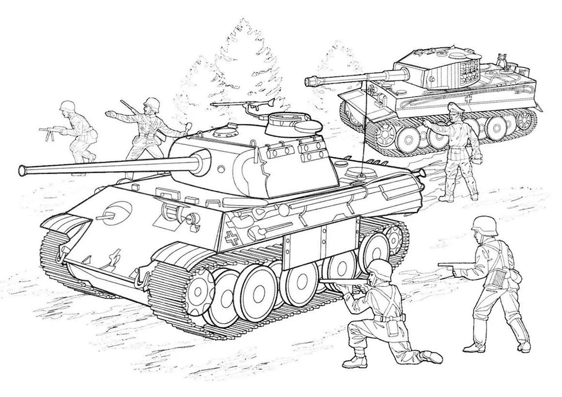 Раскраска танк т34 Военная техника