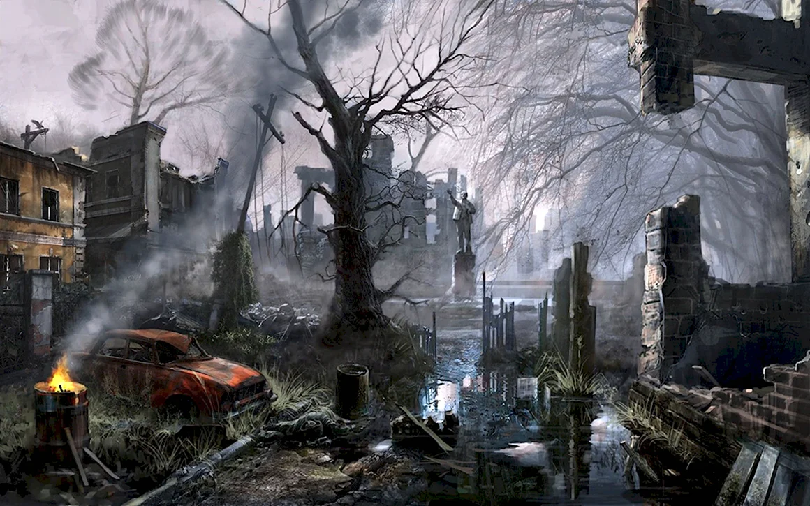 Разрушенный город метро 2033