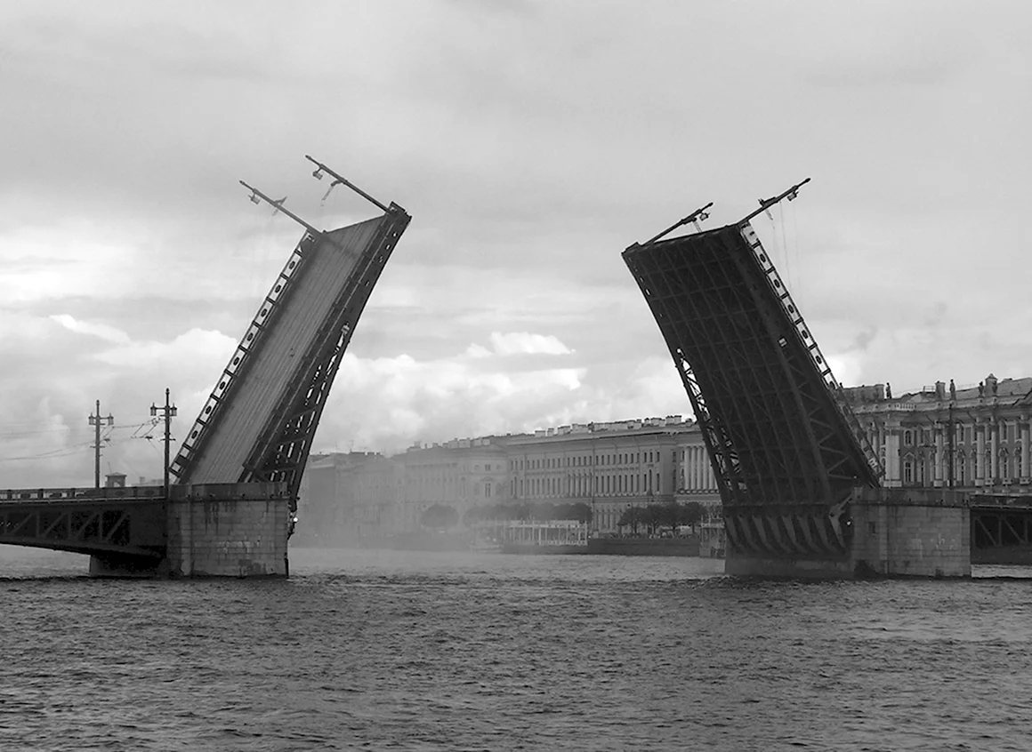 Разводные мосты в Санкт-Петербурге чб