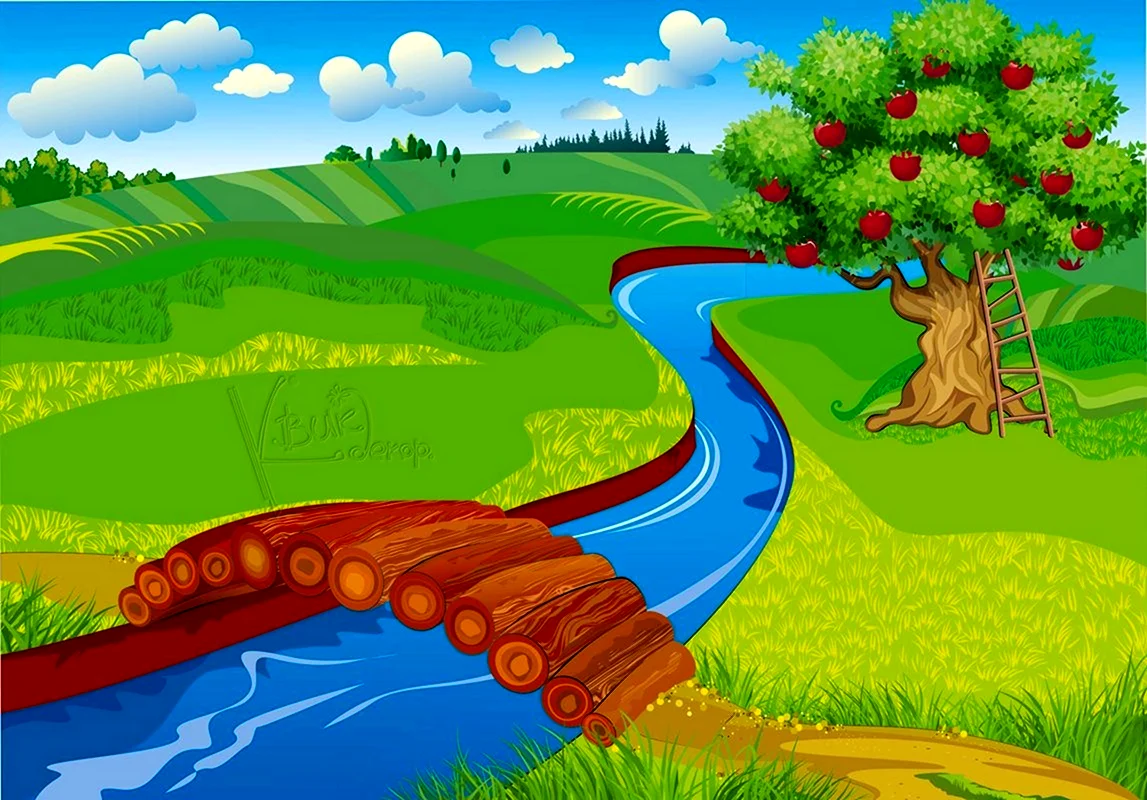 Речка рисунок