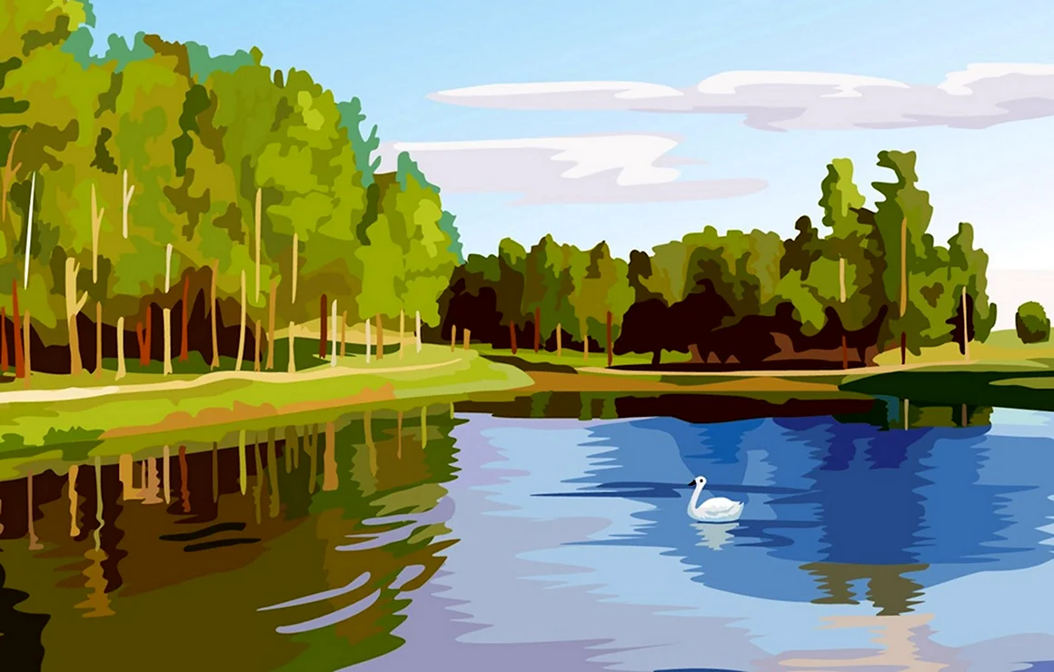 Речка рисунок