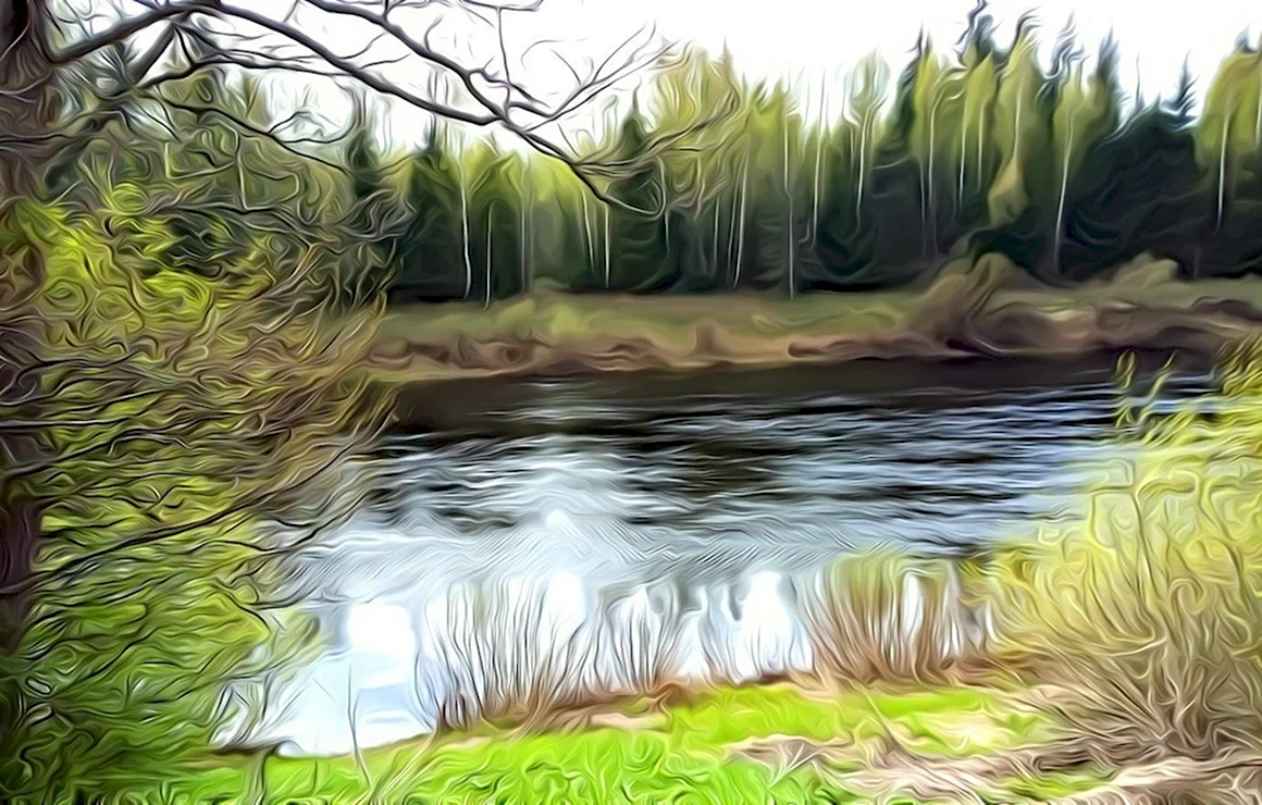 Речка рисунок