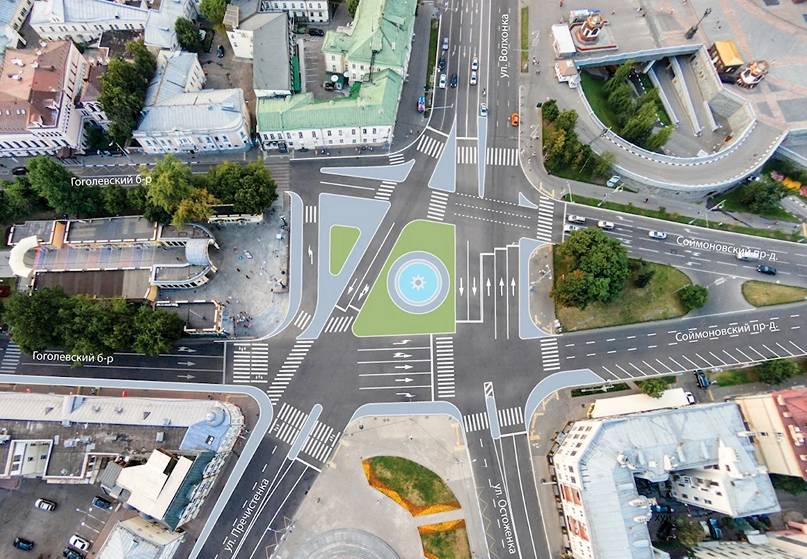 Реконструкция площади Тверская застава дорожное движение