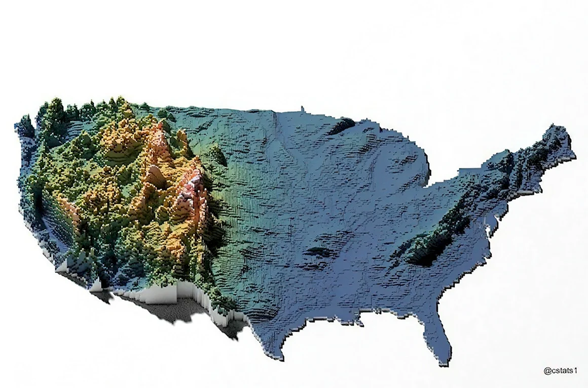 Рельеф США