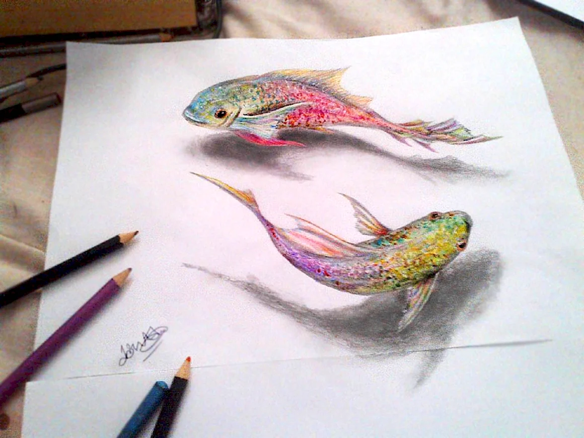 Рисование акварельными карандашами