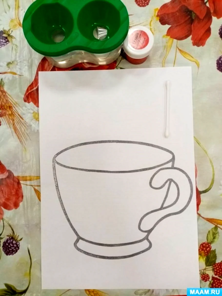 Рисование чашка средняя группа