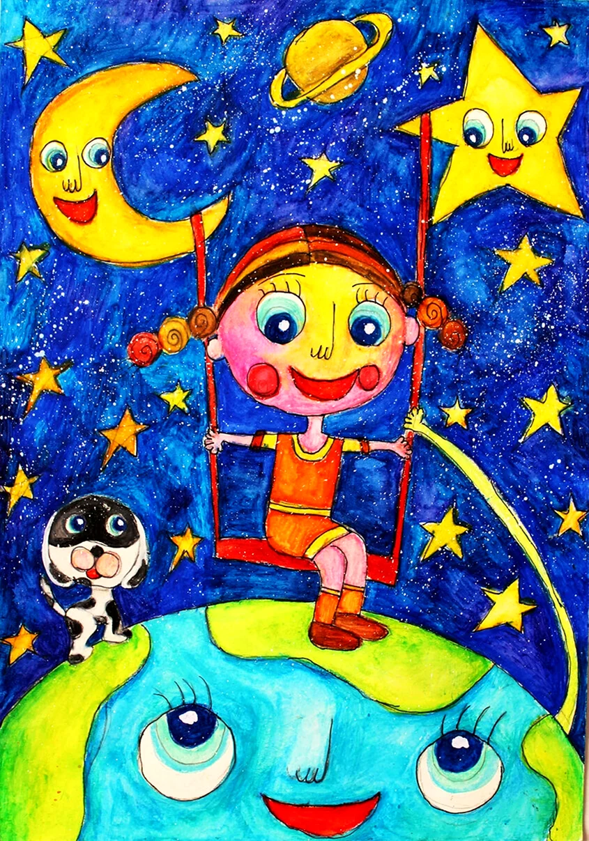 Рисование для детей космос