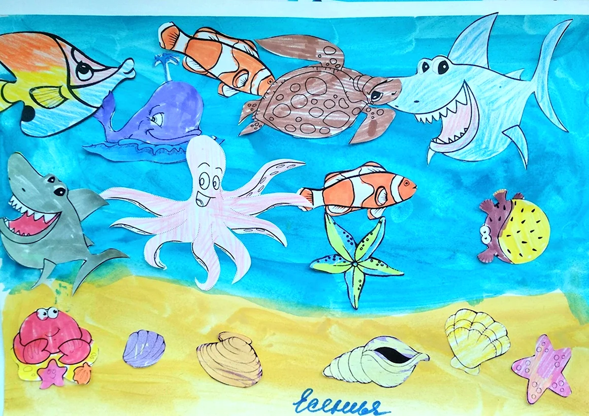 Рисование морские обитатели