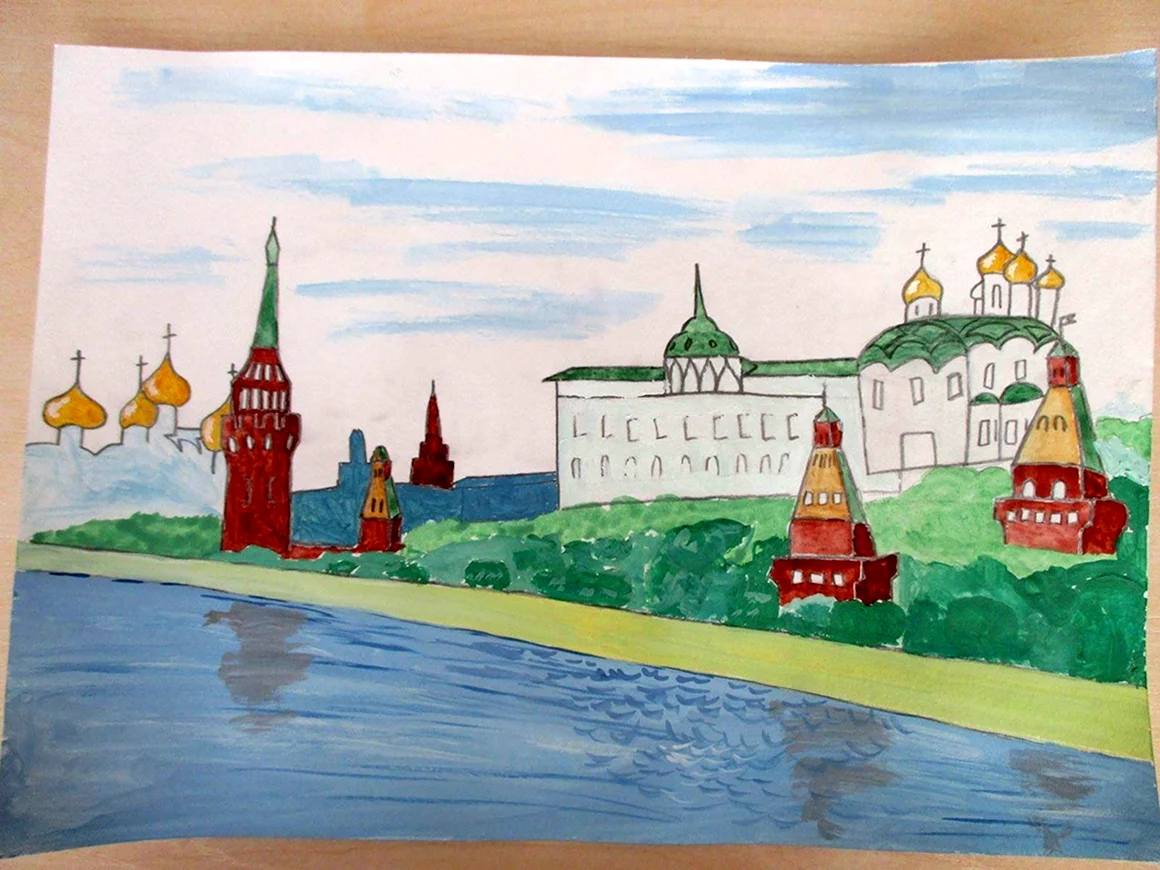 Рисование на тему Москва