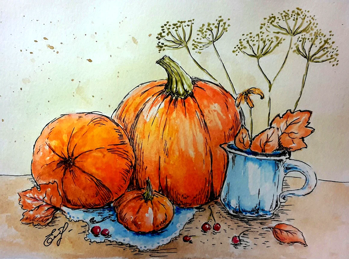 Рисование тыквы