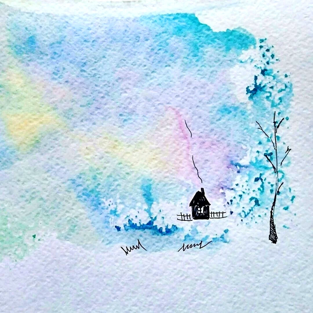 Рисунки акварелью простые