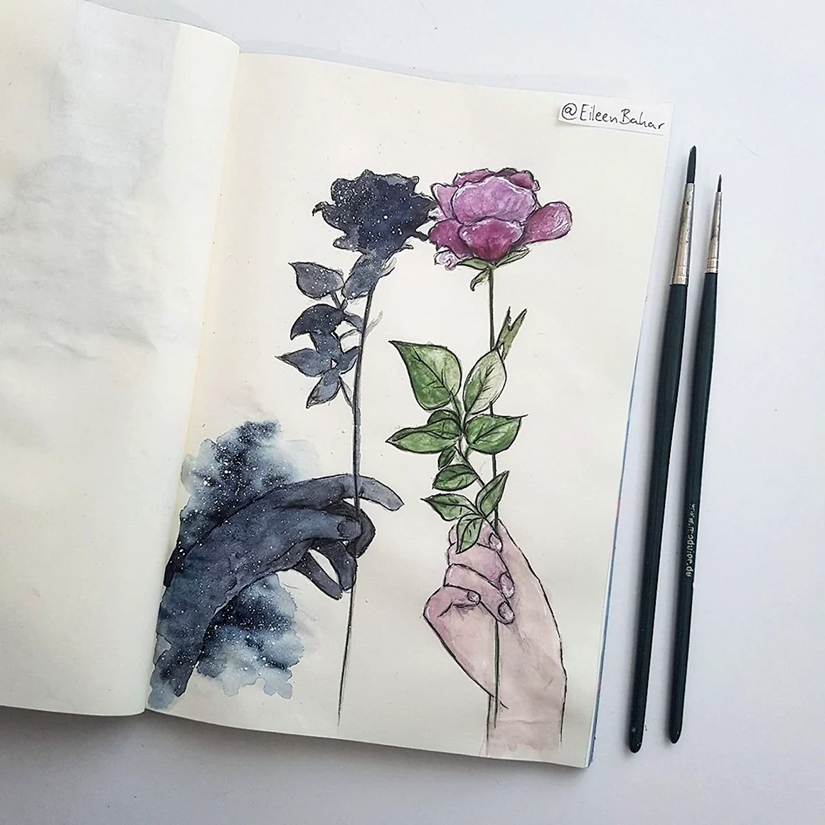 Рисунки акварелью в скетчбуке