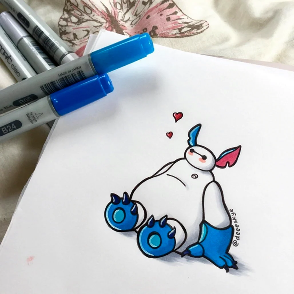 Рисунки фломастерами легкие