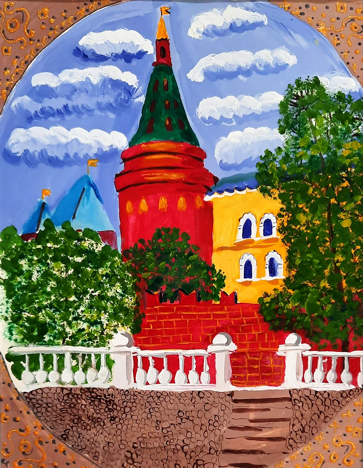 Рисунки на пятиэтажке в Москве