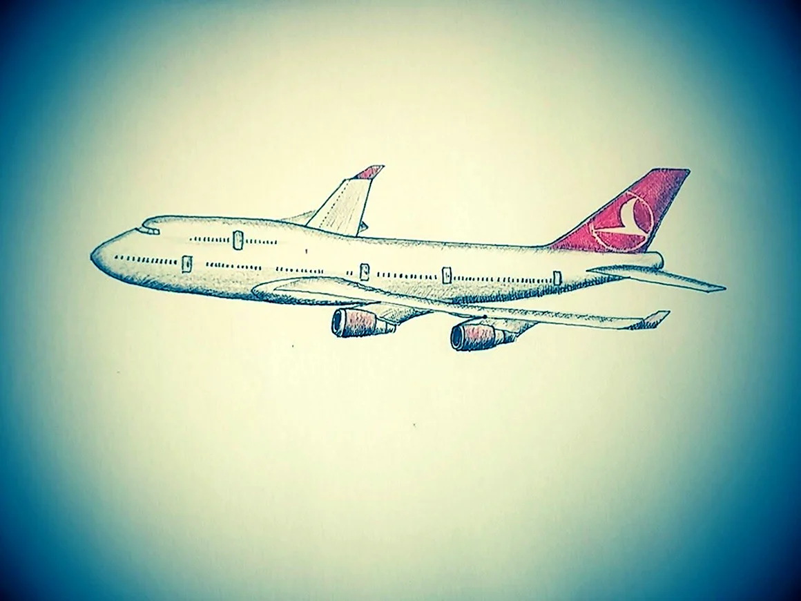 Рисунки самолета Боинг 747