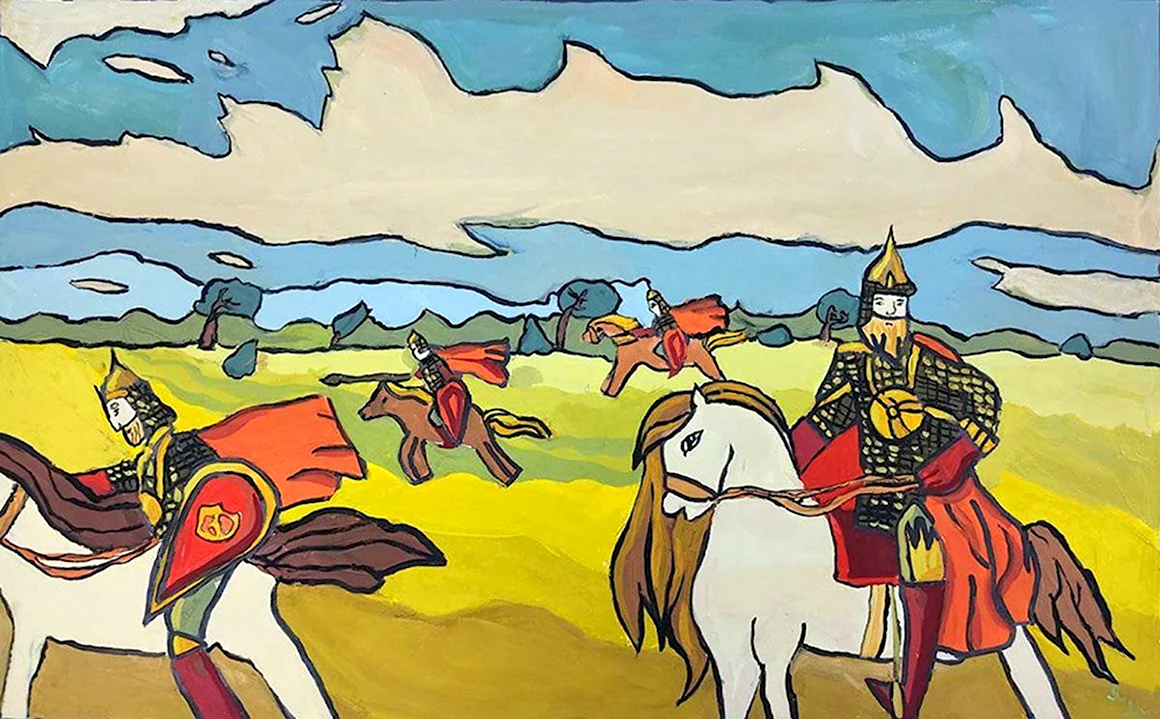 Рисунок богатыря легко