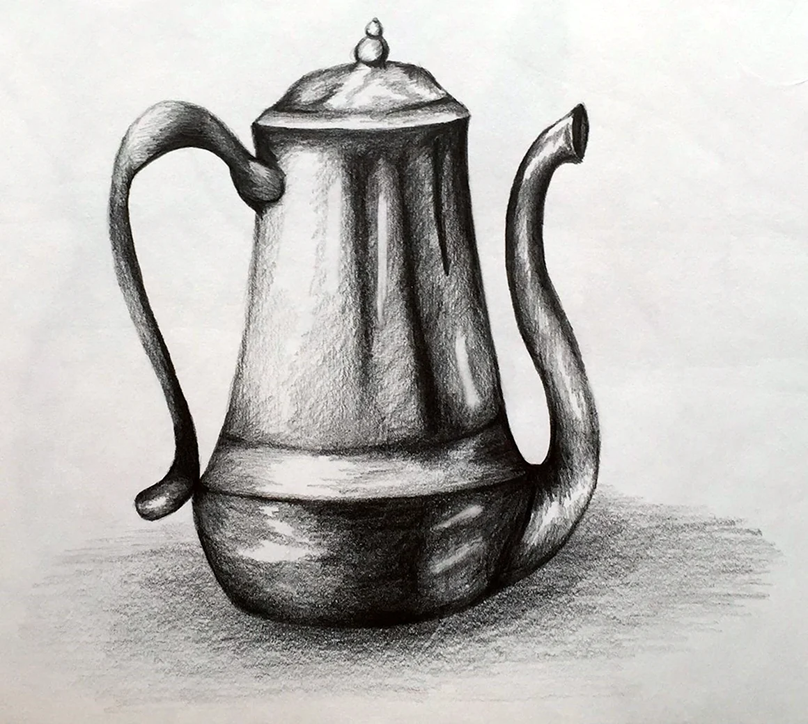 Рисунок чайник графит