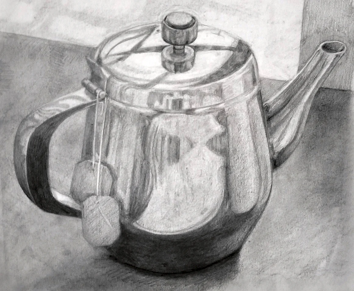 Рисунок чайник графит