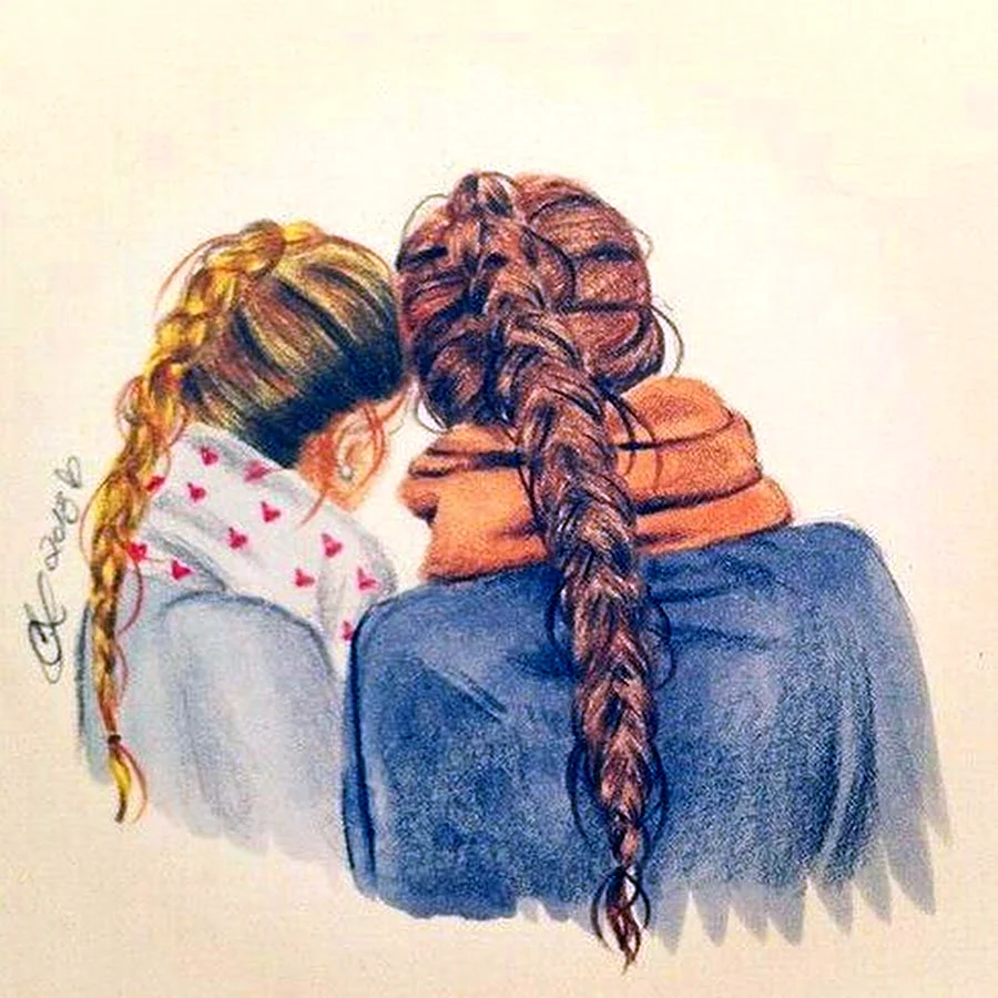 Рисунок две косы девочки