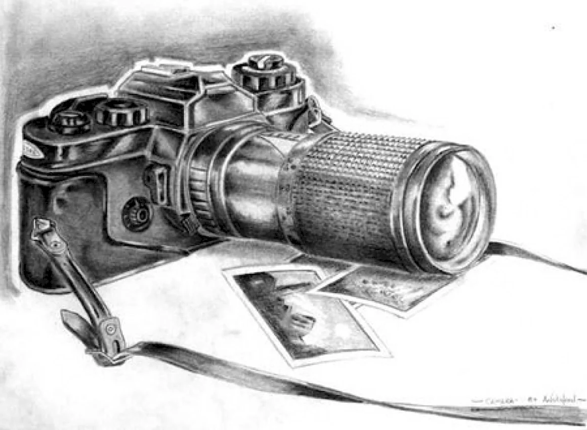 Рисунок фотографа с фотоаппаратом