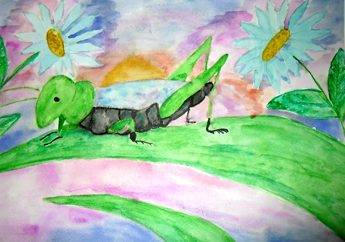 Рисунок кузнечика 2 класс