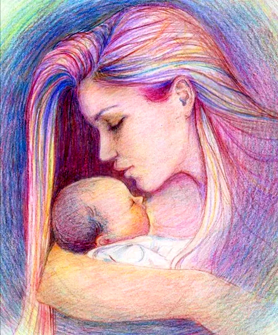 Рисунок мамы для срисовки