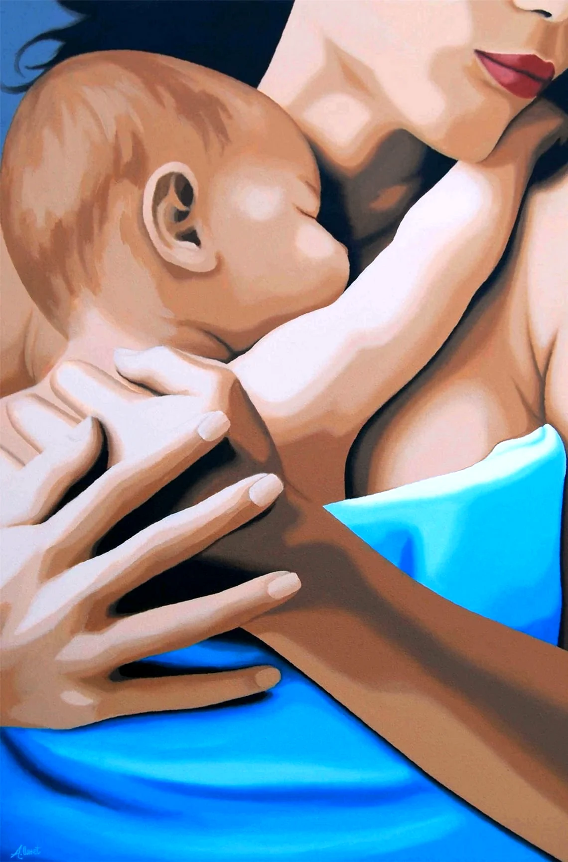 Рисунок на шее у женщины семья