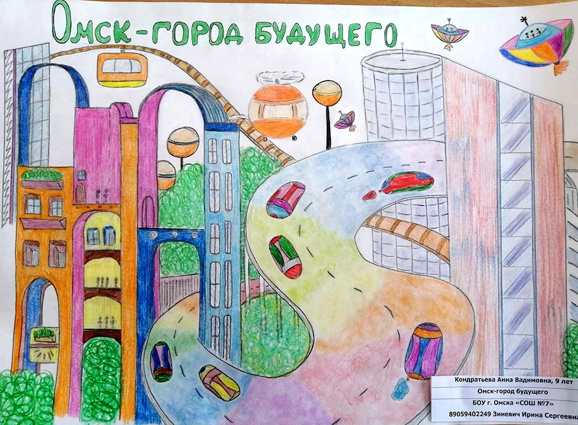Рисунок на тему город будущего