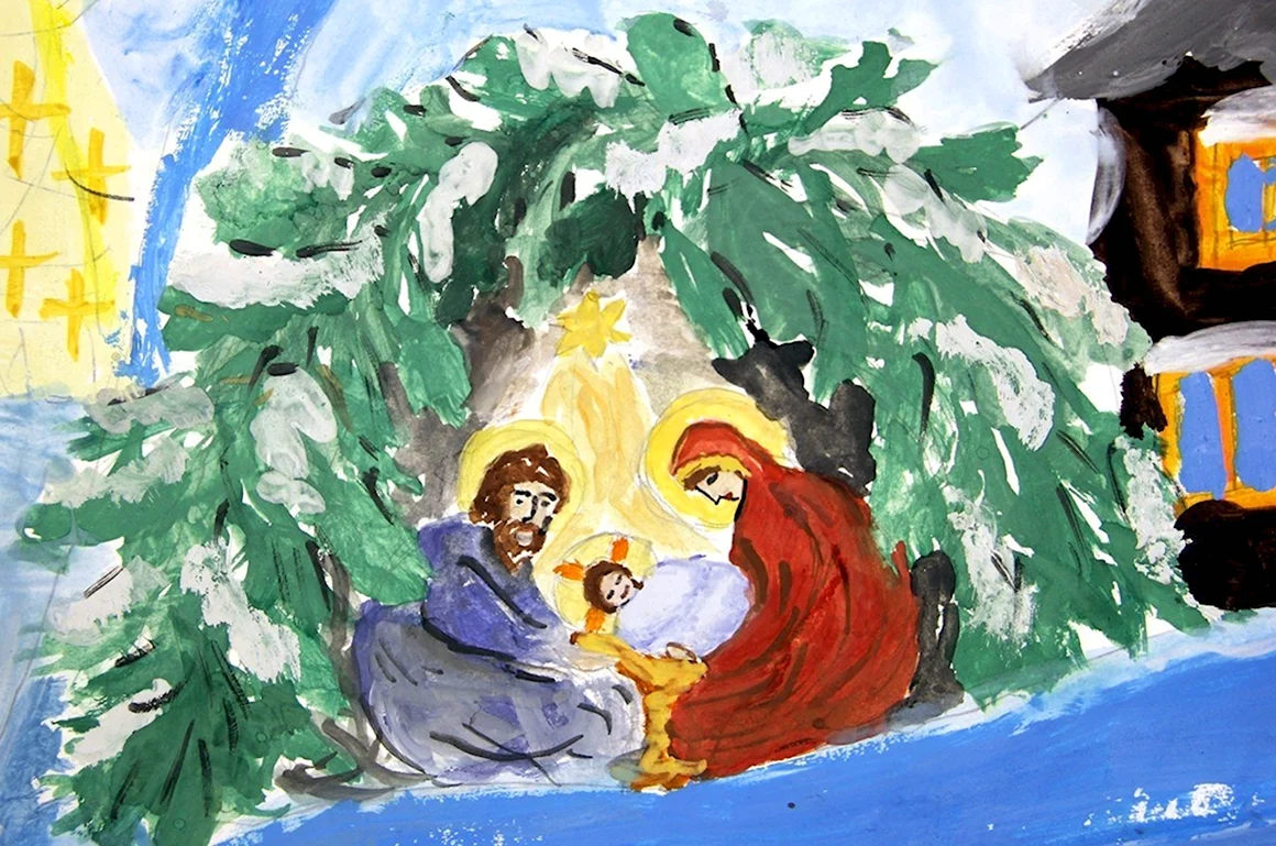 Рисунок на тему Рождество