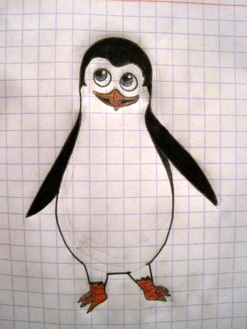 Рисунок пингвина для срисовки
