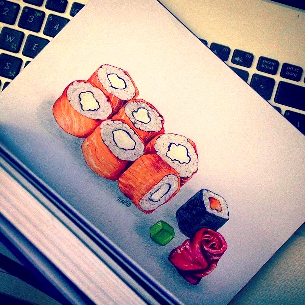 Рисунок роллов для срисовки