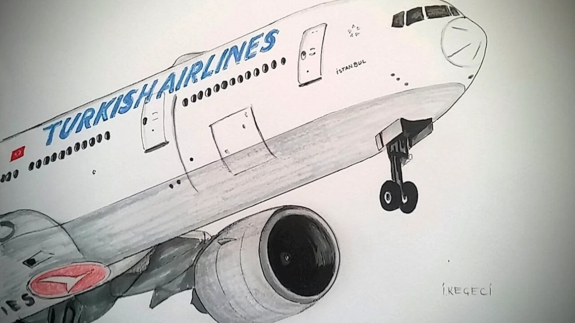Рисунок самолёт Боинг 777