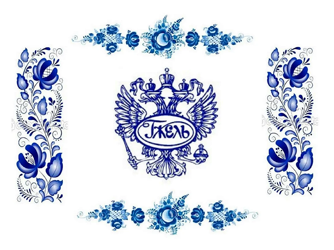 Рисунок в стиле Гжель