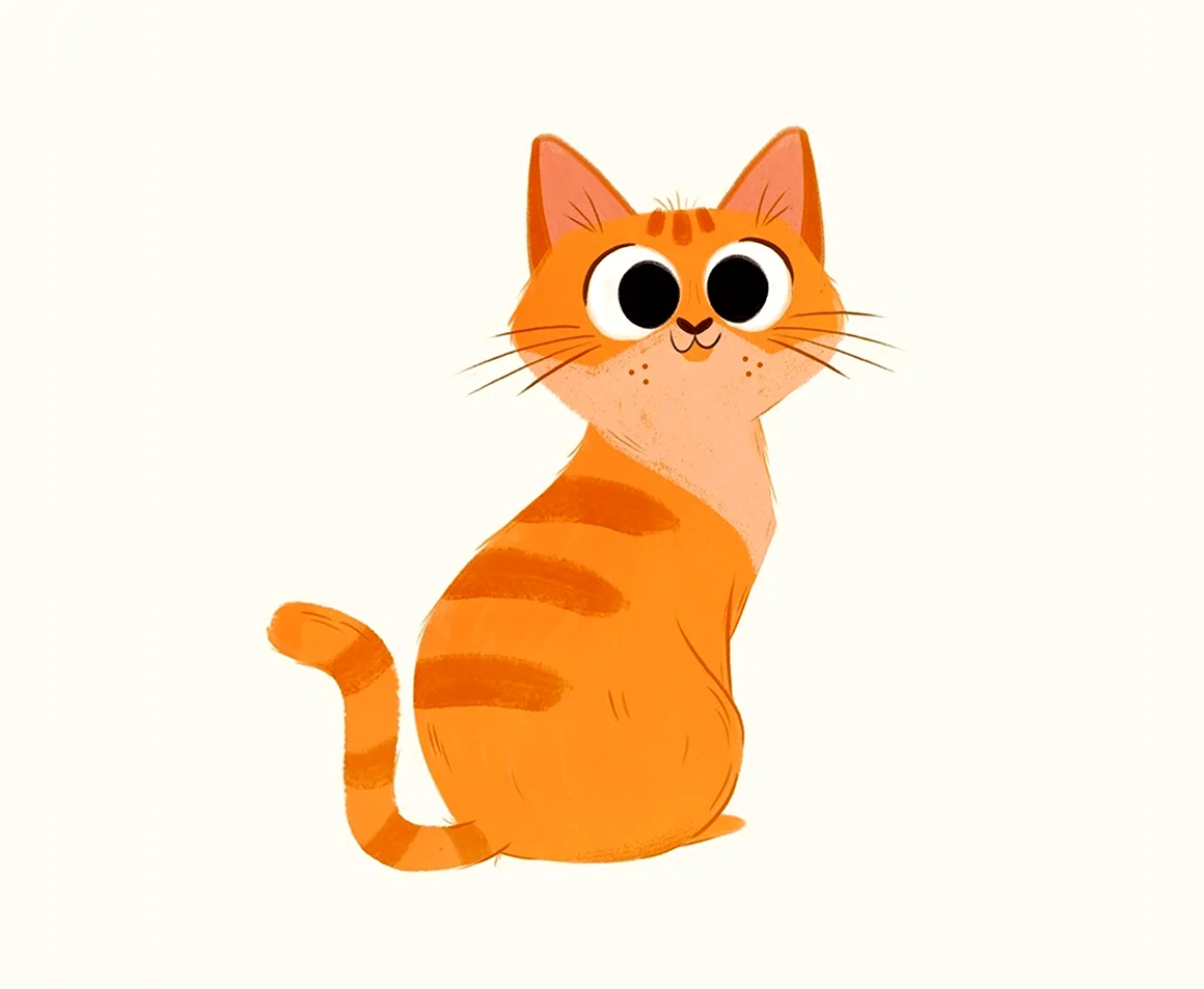 Рыжий кот мультяшный