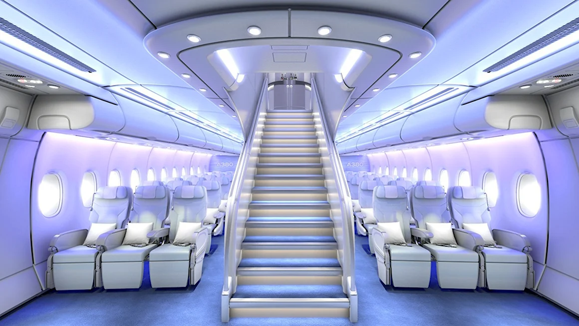 Самолет а380 салон