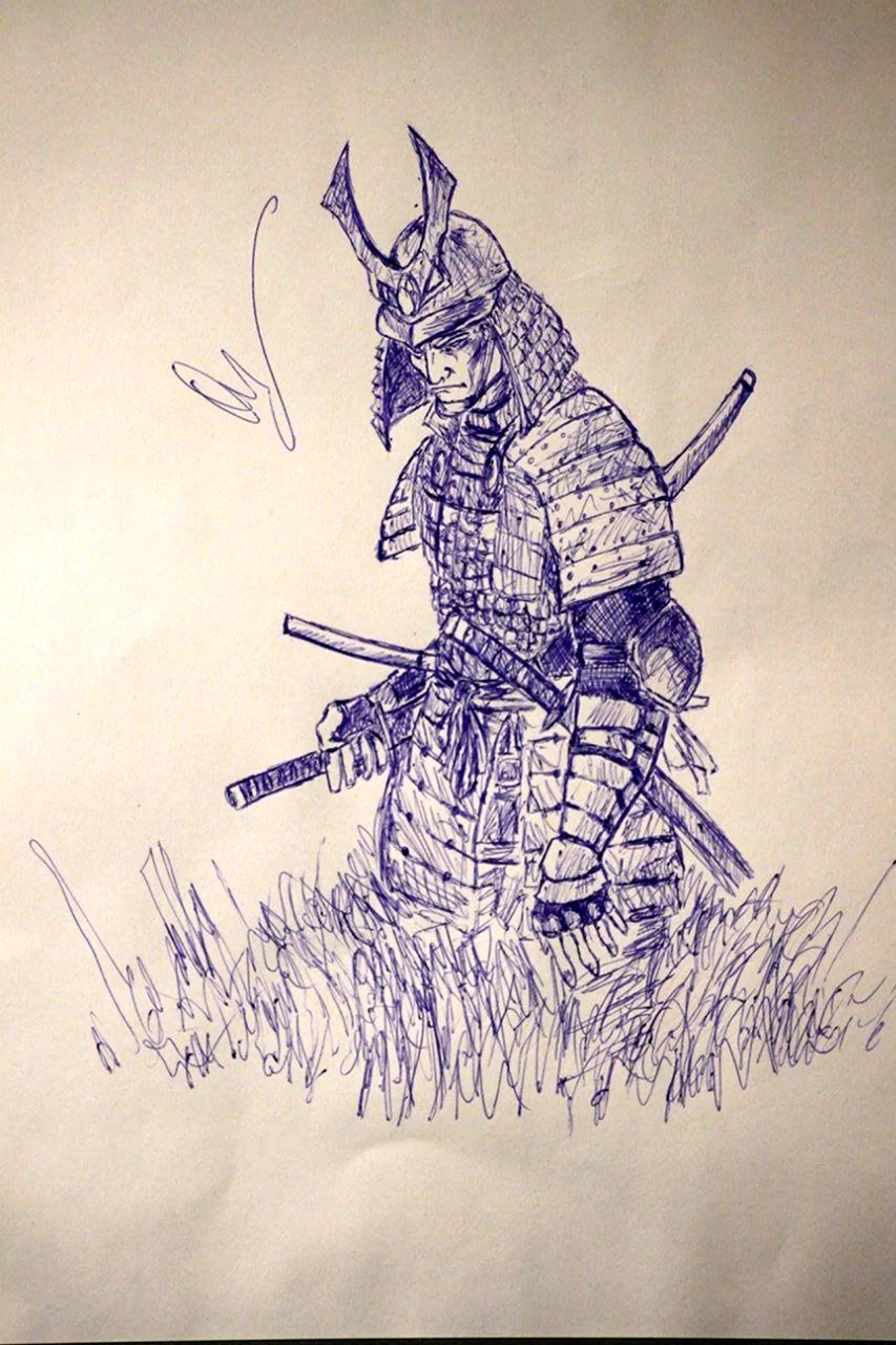 Самурай рисунок