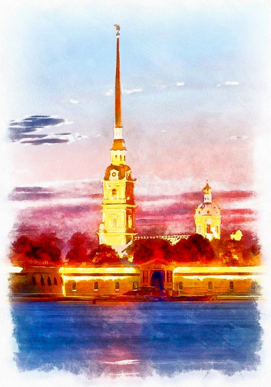 Санкт-Петербург Адмиралтейство акварель