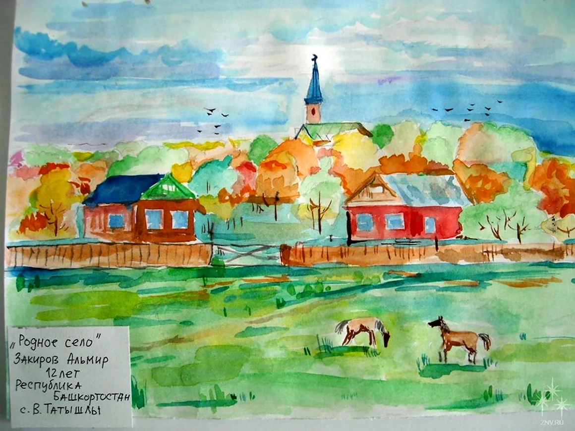 Село мое село родное рисунки
