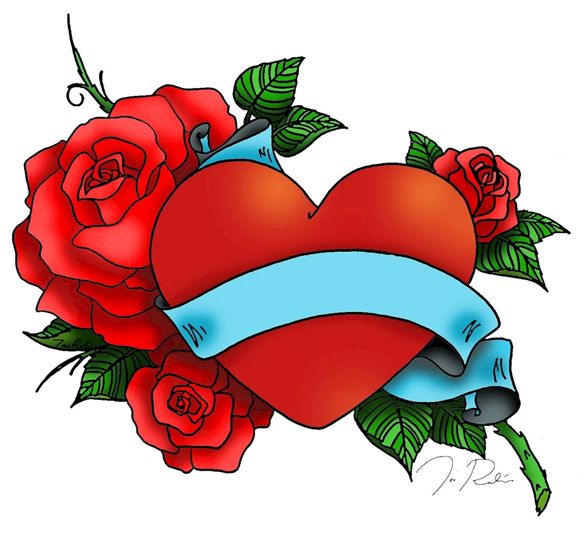 Сердце с цветами