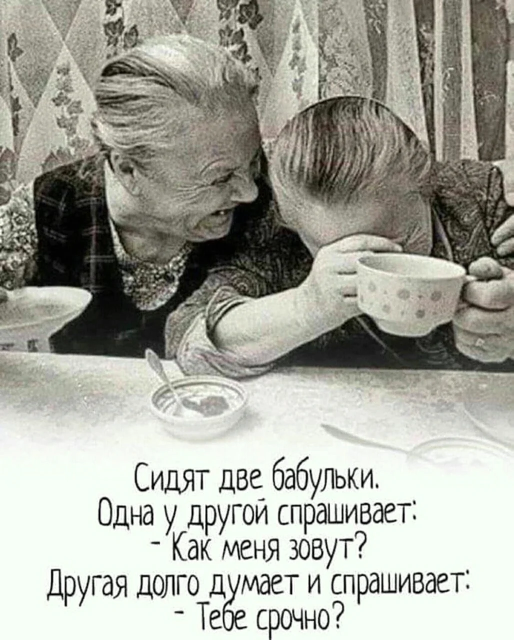 Сидят две бабульки одна у другой