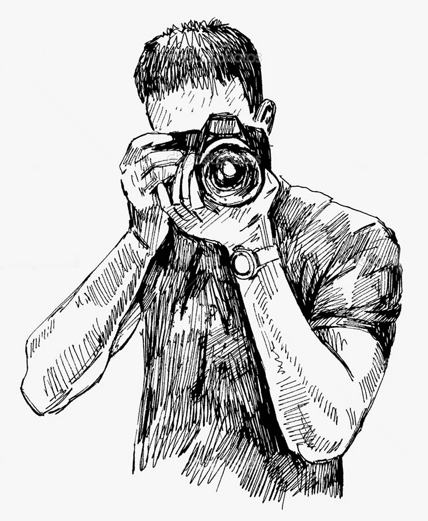 Силуэт человека с фотоаппаратом