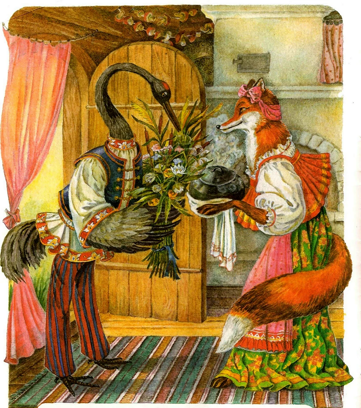 Сказки лиса и журавль