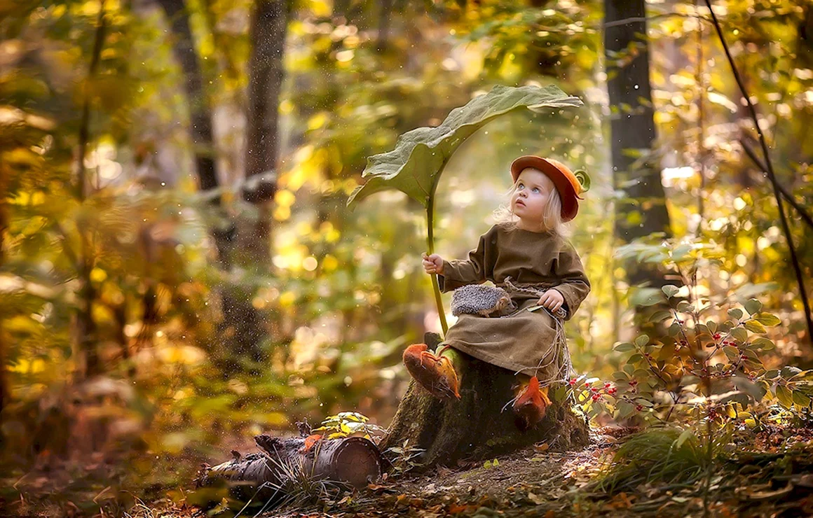 Сказочная фотосессия в осеннем лесу