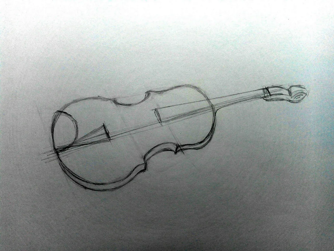 Скрипка рисунок карандашом