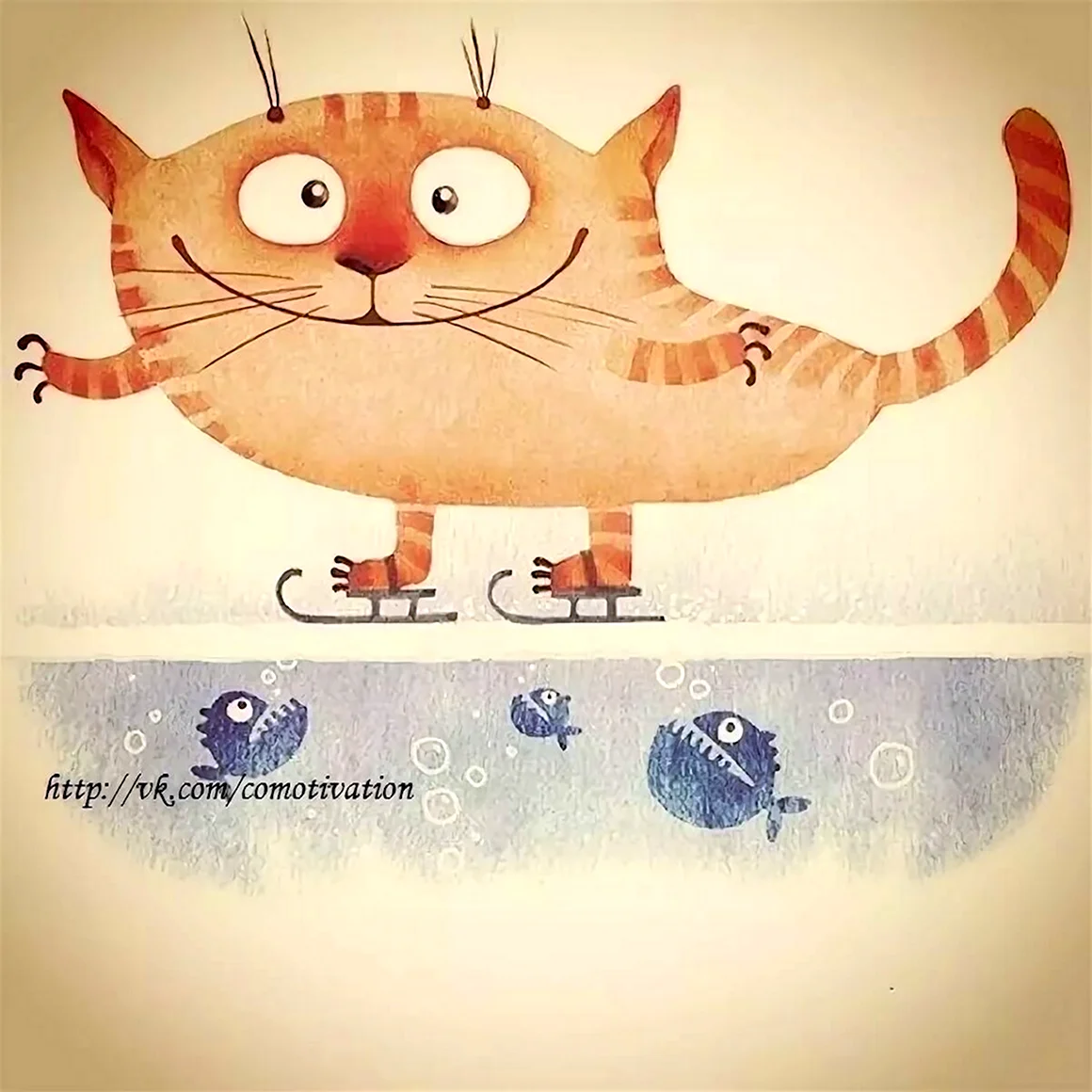 Смешной кот рисунок
