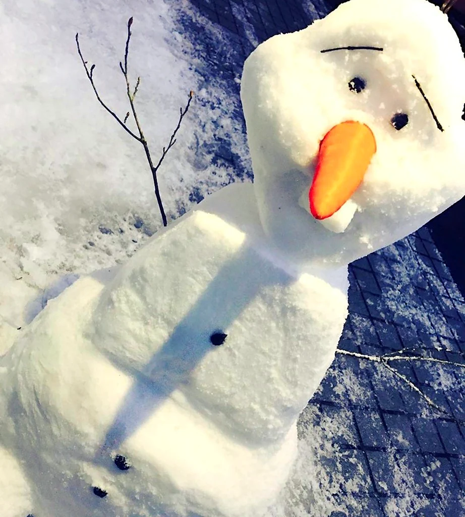 Снеговик из снега