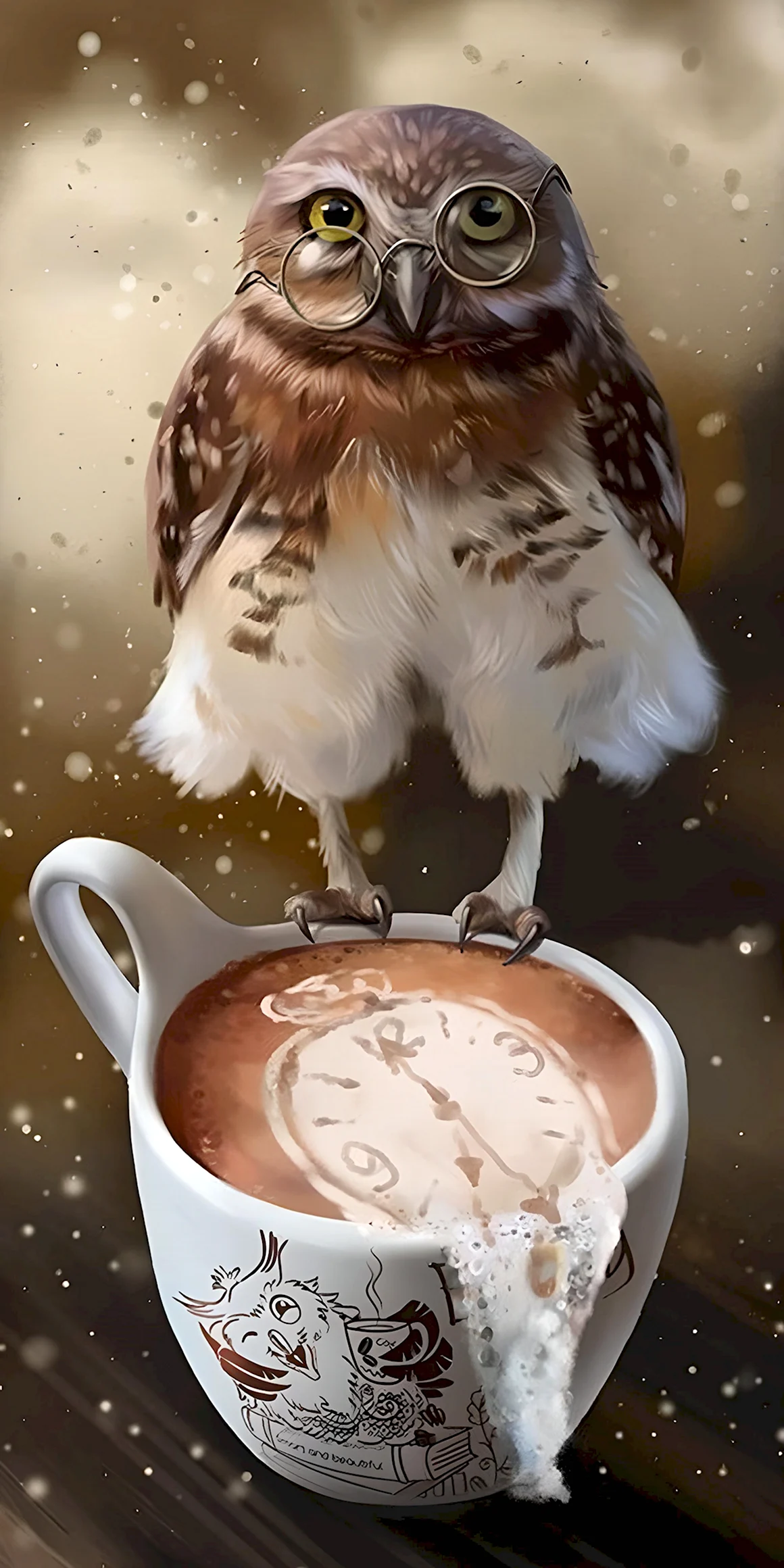 Сова с кофе