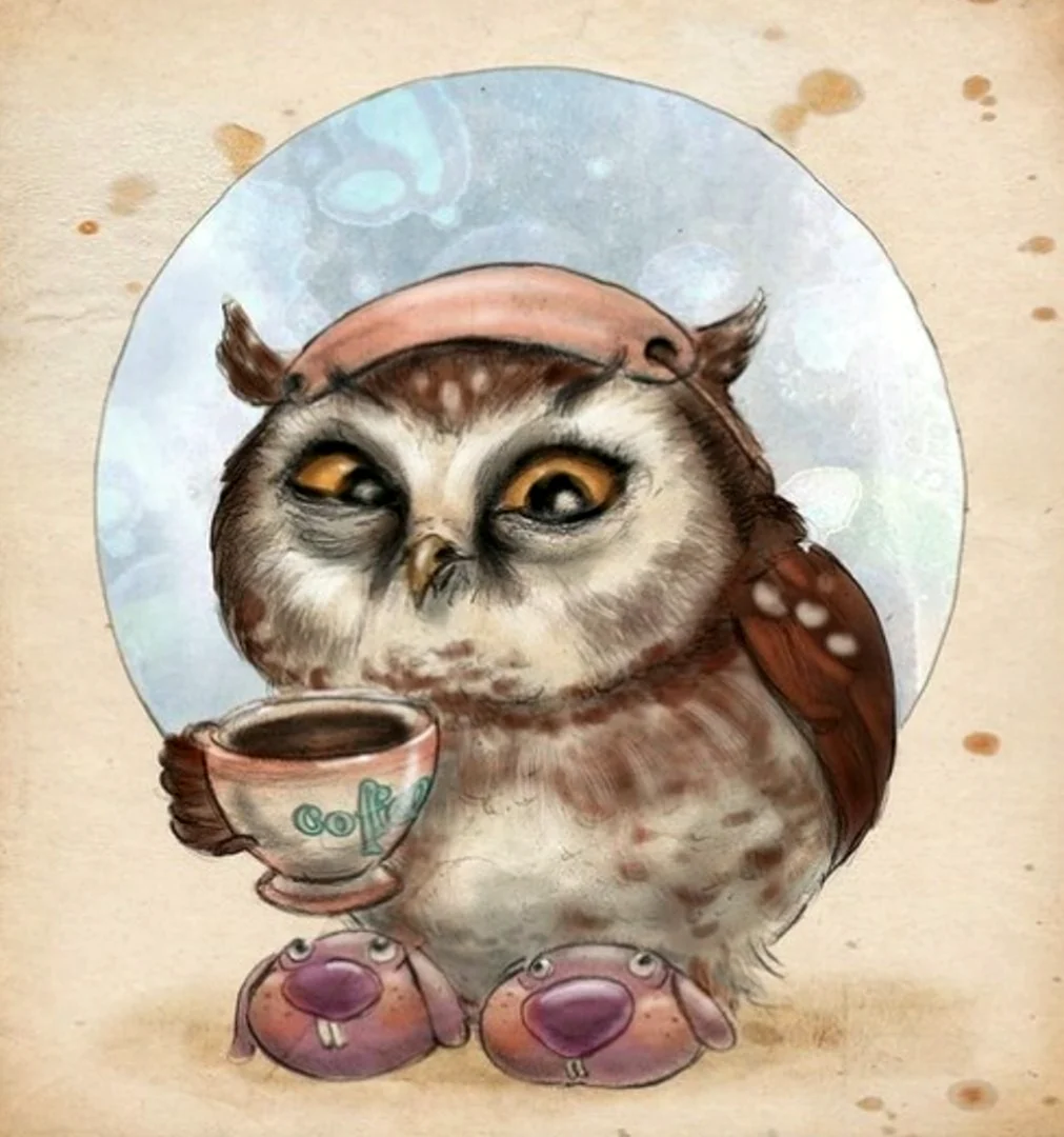 Совушка с кофе